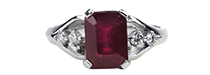 Nhẫn nữ đính đá Ruby