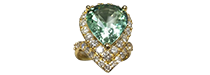 Nhẫn đá Green Aquamarine (Green Beryl) thiên nhiên
