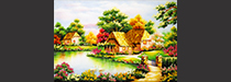Bức tranh đá quý Ngôi Nhà Hạnh Phúc